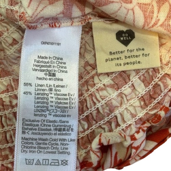NWT Madewell Anita Floral Linen Puff Sleeve Wrap Top Size S - Picture 8 of 10